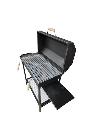İklim Demir Kapaklı Barbekü Yazlık Tipi Mangal Grill Oluklu Izgara Siyah 40 X 70