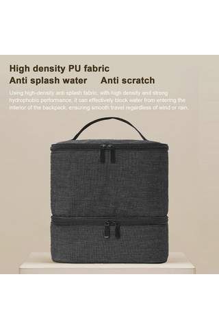 Novahub Çift Katmanlı Kozmetik Çantası, Grand Kapasiteli Taşınabilir Tırnak Alet Çantası Siyah Siyah