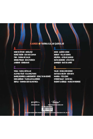 Kargo - Yarına Kalan Şarkılar / Çeşitli Sanatçılar Sınırlı Sayıda Neon Turuncu Renkli 2'li Plak