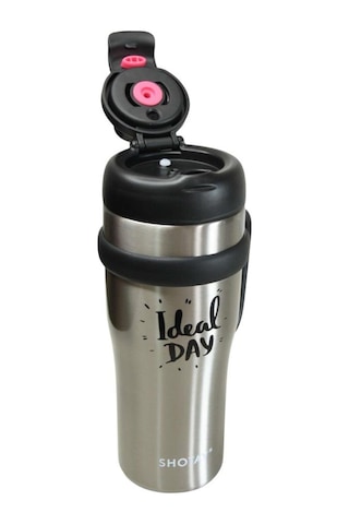 Shotay St-8919 Çift Kullanım Pipetli/rahat İçim Gri 1000ml Çelik Termos Diğer