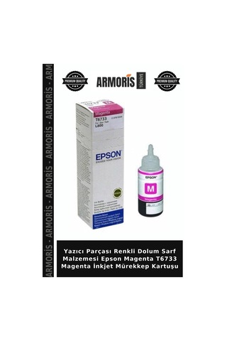 Yazıcı Parçası Renkli Dolum Sarf Malzemesi Epson Magenta T6733 Magenta İnkjet Mürekkep Kartuşu