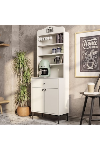 5200 Sıesta 69 Cm Kahve Köşesi Çok Amaçlı Dolap 2 Kapaklı 1 Çekme