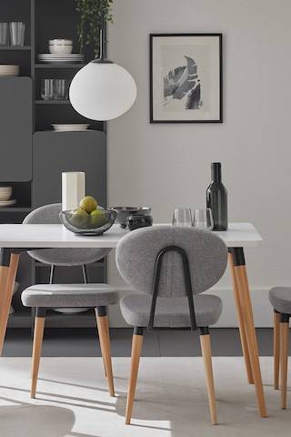 Enza Home Palladio Mutfak Masası, Naturel Ahşap Ayaklı - Beyaz