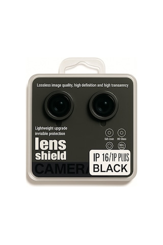 Apple Uyumlu iPhone 16/16 Plus Kamera Lens Koruyucu Black/silver Yüksek Çözünürlüklü-parlak-güçlü Siyah
