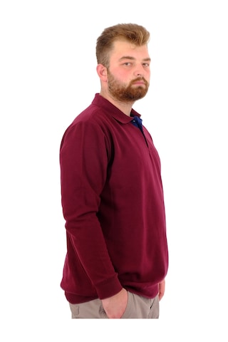 Mode Xl Büyük Beden Erkek Sweat Polo Yaka Selanik Nakışlı 20440 Mürdüm Mürdüm