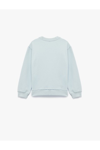 Koton Uzun Kollu Bisiklet Yaka Anime Baskılı Sweatshirt Mavi 7wkg10035ak