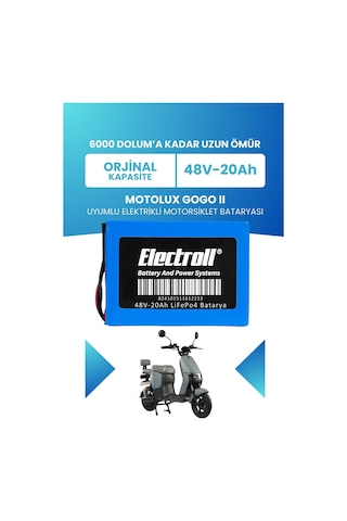 Motolux Gogo Iı Uyumlu Batarya Standart Kapasite Lifepo4 48v 20ah Elektrikli Motorsiklet Bataryası