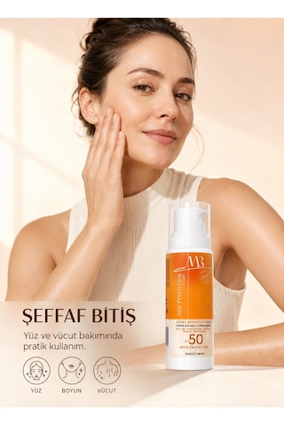 Minia Bahçe Şeffaf Görünüm Yüz ve Vücut İçin Koruyucu Güneş Kremi SPF50 50 ML