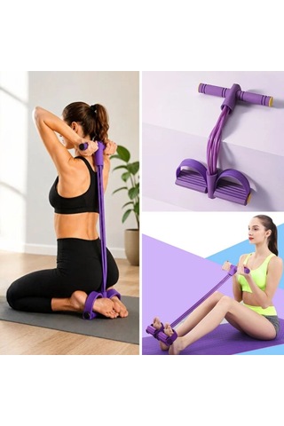 6 Lastikli Body Trimmer Karın Kası Çalıştırıcı Elastik Egzersiz Yayı Ve Jimnastik Aleti Çok Renkli