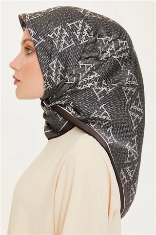 Armine Sura Saf İpek Eşarp 9228d 54 Füme