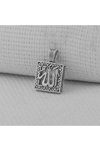 925 Ayar Gümüş Cevşeni Kebir Dualı Allah Yazılı Kolye Ucu Gümüş
