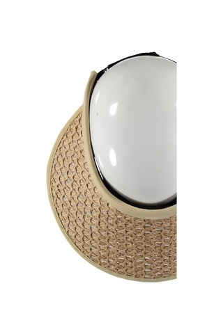 Uv Korumalı 50 Faktör Kadın Hasır Vizör Şapka Örgü Tasarım Vizör Bej