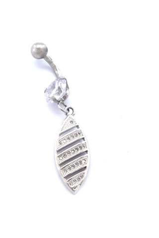 Ferizz 316l Çelik Zirkon Taşlı Piercing Prc-132 Gümüş