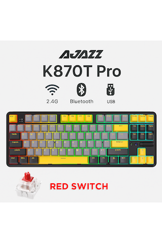 K870t Pro Siyah Mekanik Klavye + Aj139 V2 Siyah Oyuncu Mouse Seti