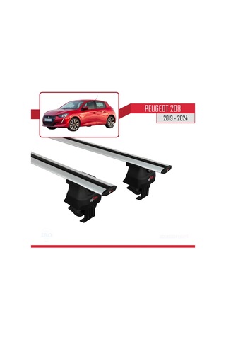 Peugeot 208/e-208 2019 Ve Sonrası İle Uyumlu Ace-4 Ara Atkı Tavan Barı Gri