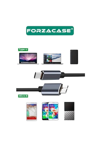 Forzacase FC884 Type-c To Micro B 3.0 Şarj Data Kablosu