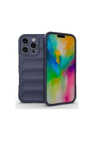 Apple iPhone 16 Pro Max Uyumlu Kılıf Esnek Tpu Oyuklu Arka Yüzey Tasarımlı Zore Etnik Silikon Kapak - Siya Siyah
