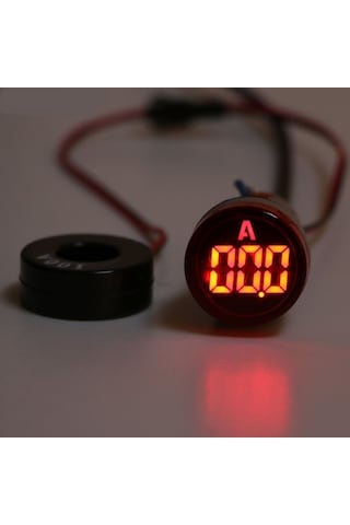 22Mm Dijital Ampermetre 0-100A Arası Ac Ampermetre Kırmızı