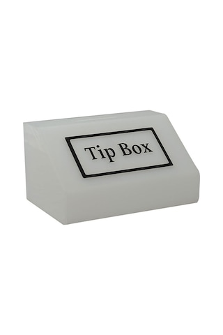 Asma Kilitli Pleksi Tip Box Bahşiş Kutusu Buz Beyazı 20x13xh12 Cm