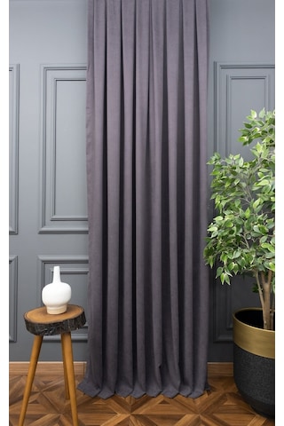 Taç Fon Perde - Gri