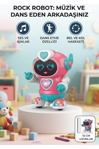 Rong Xian Yi Rock Robot - Müzik, Işık Ve Dans Eden İnteraktif Eğlenceli Oyuncak Robot Çok Renkli