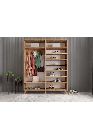 Zenon Membran 4 Kapaklı Portmanto Montaj Dahil Çam Beyaz 140 Cm