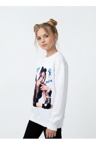 Seabubbles Manifest Zoktay Kız Çocuk Sweatshirt St10730 BEYAZ