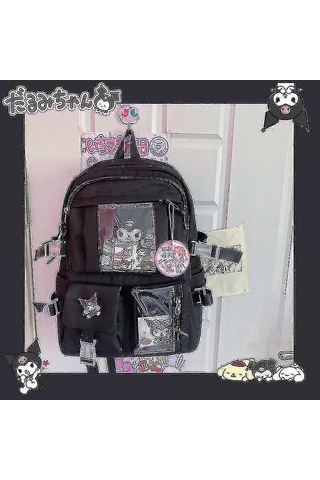 Rion Kawaii Sanrio Mymelody Kuromi Cinnamoroll Pompom Purin Yeni Sırt Çantası Karikatür Büyük Kapasiteli Öğrenci Okul Çantası Açık Hava Sırt Çantası Diğer