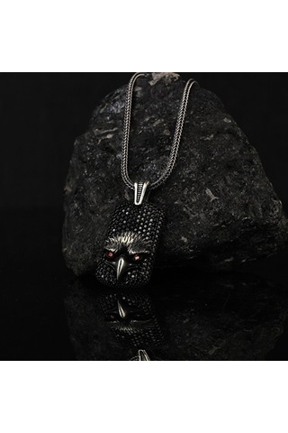 925 Ayar Gümüş Zirkon Taşlı Kartal Motifli Kolye