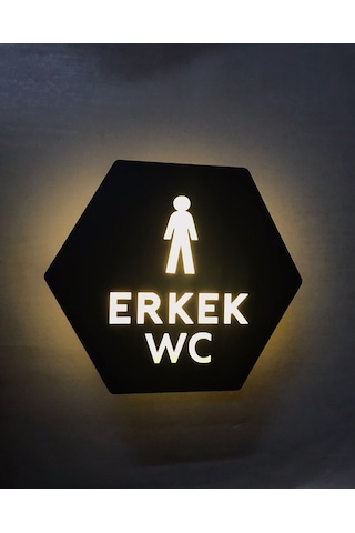 Honeycomb Serisi Işıklı Erkek Wc Yönlendirme Tabelası