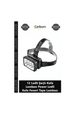 Özel Üretim Avcı Kampçı Feneri Uzun 12 Ledli Şarjlı Kafa Lambası Power Ledli Kafa Feneri Tepe Lambas Diğer