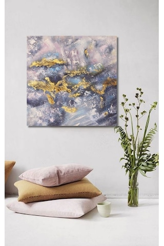 Dokulu Büyük Boy El Yapımı Yağlı Boya Tablo 123x125cm