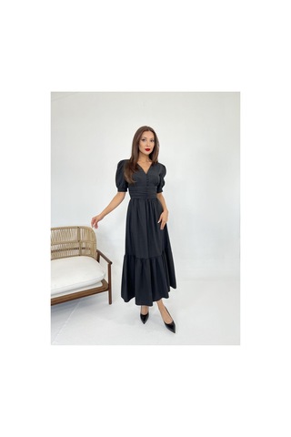 Butik İstanbul 6411 Elbise-siyah Si Yah