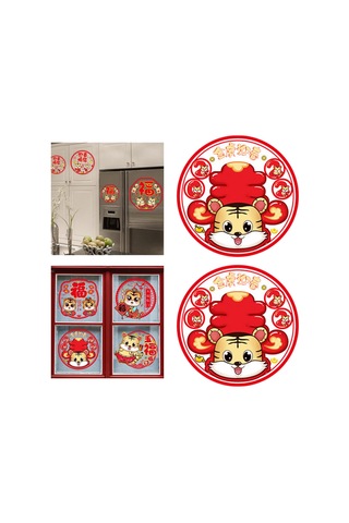 Suntek 2x 30cm Yeni Yıl Bahar Duvar Çıkartmaları Kapı Stil-6