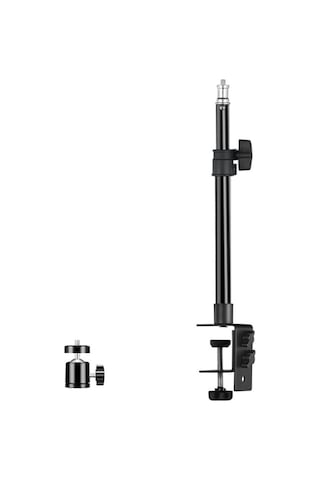 Dofolink Masaüstü Fotoğraf/videografi Ayaklığı - Yükseklik Ayarlı Alüminyum - Telefon Tutucu İle Kugulü Bir Başa