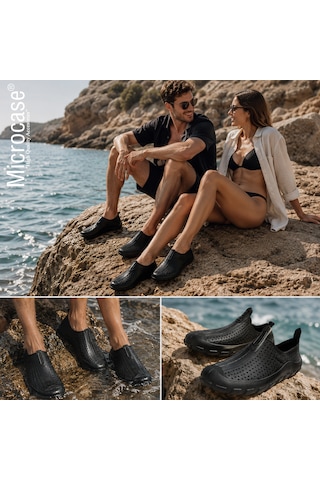 Microcase Unisex Siyah Deniz Ayakkabısı Nefes Alabilen Delikli Yapı Kaymaz Taban Al99098