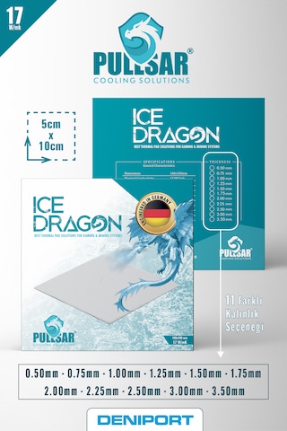 Pullsar Ice Dragon Thermal Pad 100 x 50 x2.00 MM 17.0 W/M x K