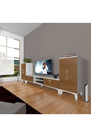 Decoraktiv Eko On2 Mdf Dvd Gold Tv Ünitesi Tv Sehpası Beyaz - Ceviz