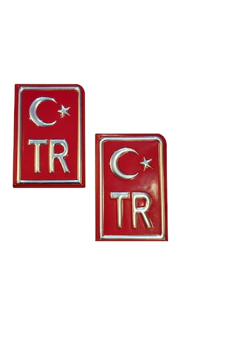 Plaka Tr Motosiklet Ve Kare Plakalara Özel Tasarlanmış Alıuminyum Sticker 3 Kırmızı