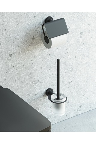 Tecno Black Tuvalet Fırçalık - Mat Siyah Mat Siyah