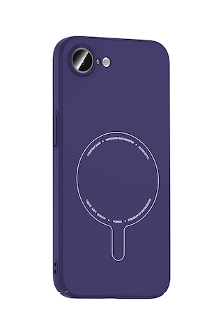 Maks Technology iPhone Uyumlu 16e Kılıf M-safe Şarj Özellikli Kamera Korumalı Mkst Elio Sert Pc Kapak - Derin Mor