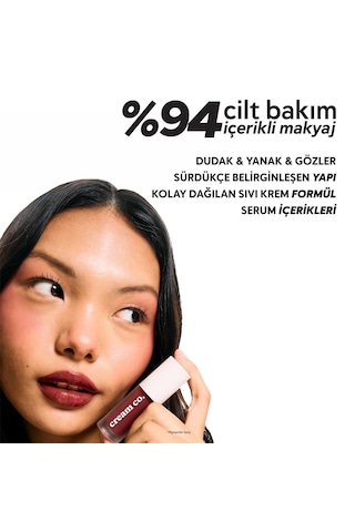 Allık Ruj Göz Farı Glow Tint Bold Burgundy Nemlendirici Makyaj Bordo Hyaluronik Asit Peptit