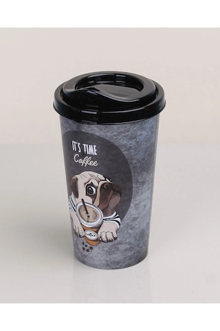 4 Adet Kahve Bardağı - Kapaklı Desenli 400ml