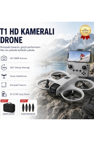 Gri T1 Hd Kameralı 360 Dönüşlü Taşınabilir Kompakt Drone-1689 Gri T1 Hd Kameralı 360 Dönüşlü Taşınabilir Kompakt Drone-1689
