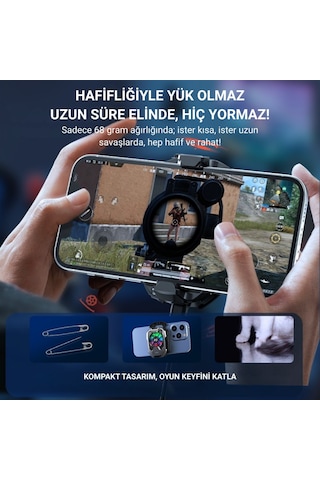 Polham Rgb Işıklı Turbo Telefon Soğutucu 6000 Rpm Turbo Fan, Fırtına Tip Soğutma, Telefon Soğutucu