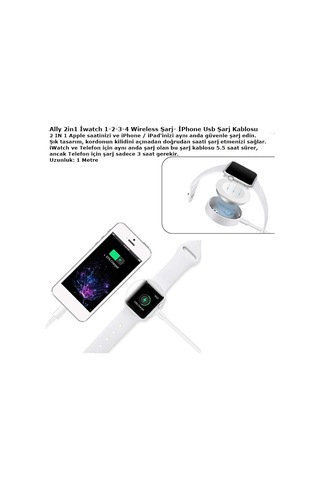 Ally 2in1 Apple Watch Şarj- İphone Usb Şarj Kablosu- 5775