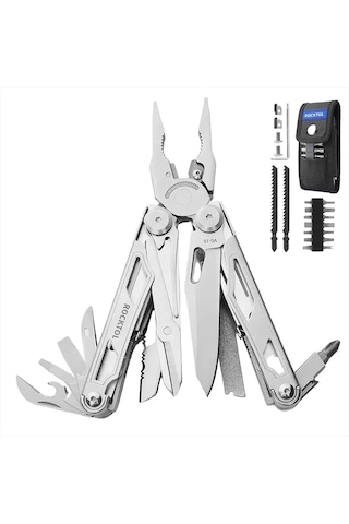 Rocktol 29 Fonksiyonlu Multitool Pense Kılıflı Gümüş