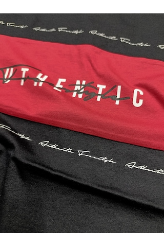 Dobakids Authentic Baskılı Erkek Çocuk T-Shirt 4-14 Yaş Siyah