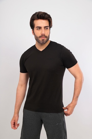 Fore Sport Erkek V Yaka T-shirt Siyah