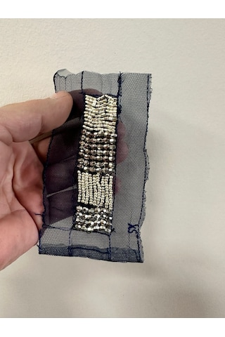 Boncuk İşleme Apolet Arma Dikiş Aplike 9x3 Cm